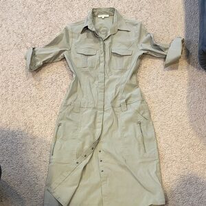 Vintage Smart Set Olive Green Shirt Dress